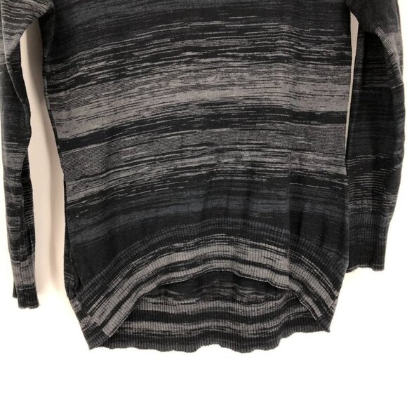 ATHLETA | gray space dye Ashland cowl neck ribbed hi low long sleeve sweater L - Picture 8 of 16